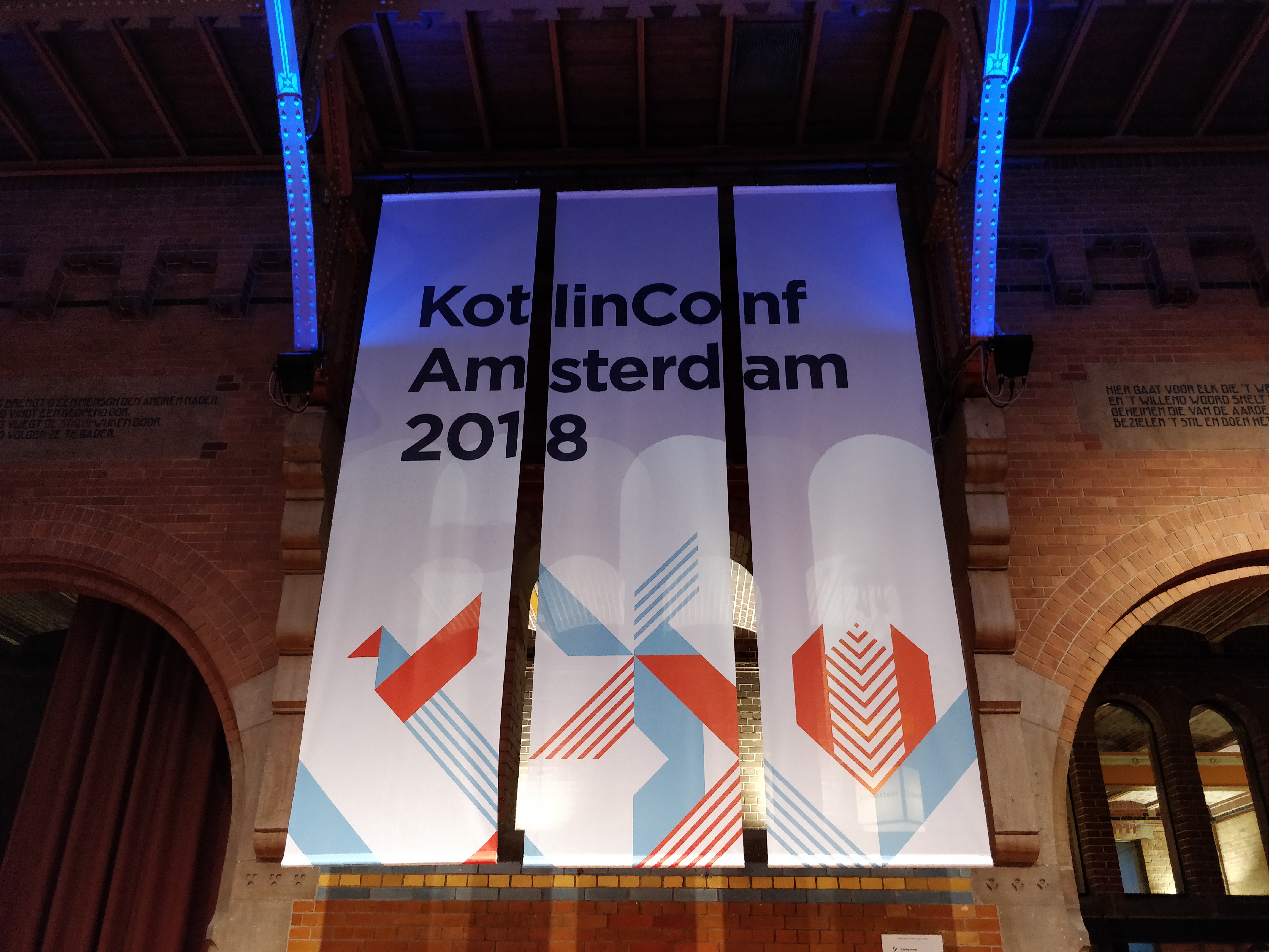 KotlinConf banners in the hall
