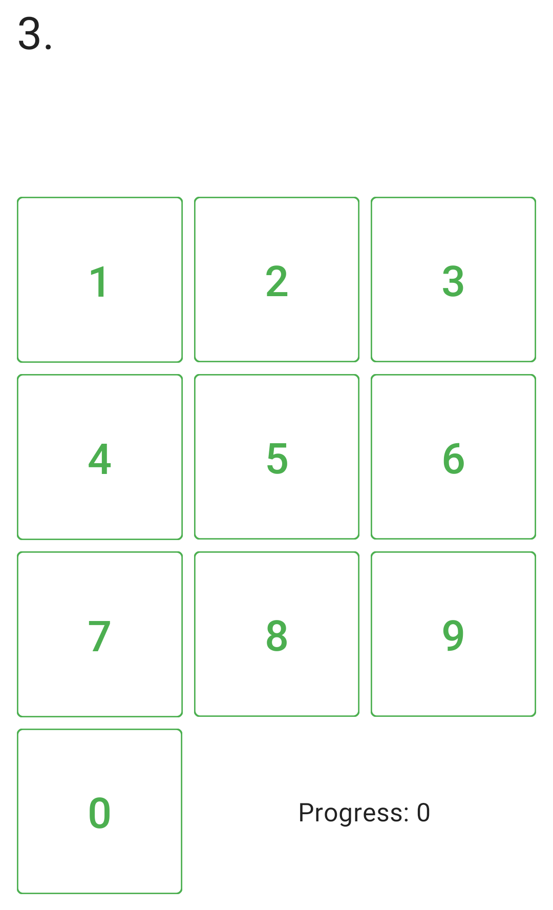 The completed keypad
